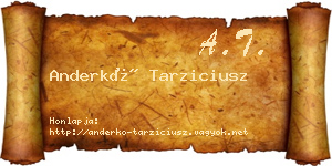 Anderkó Tarziciusz névjegykártya